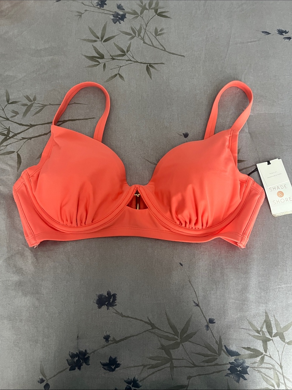 Shade & Shore Coral Padded Underwire Swim Top